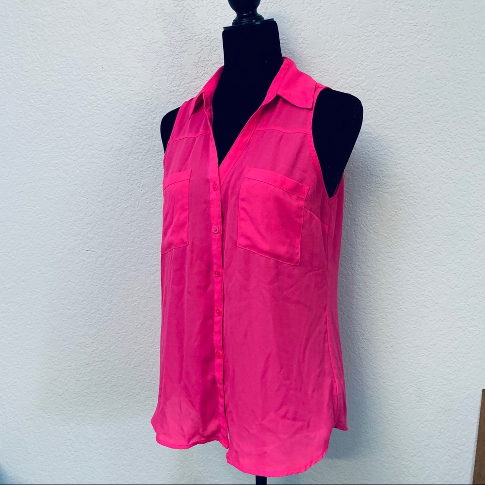 Express Bright Pink Sleeveless Top